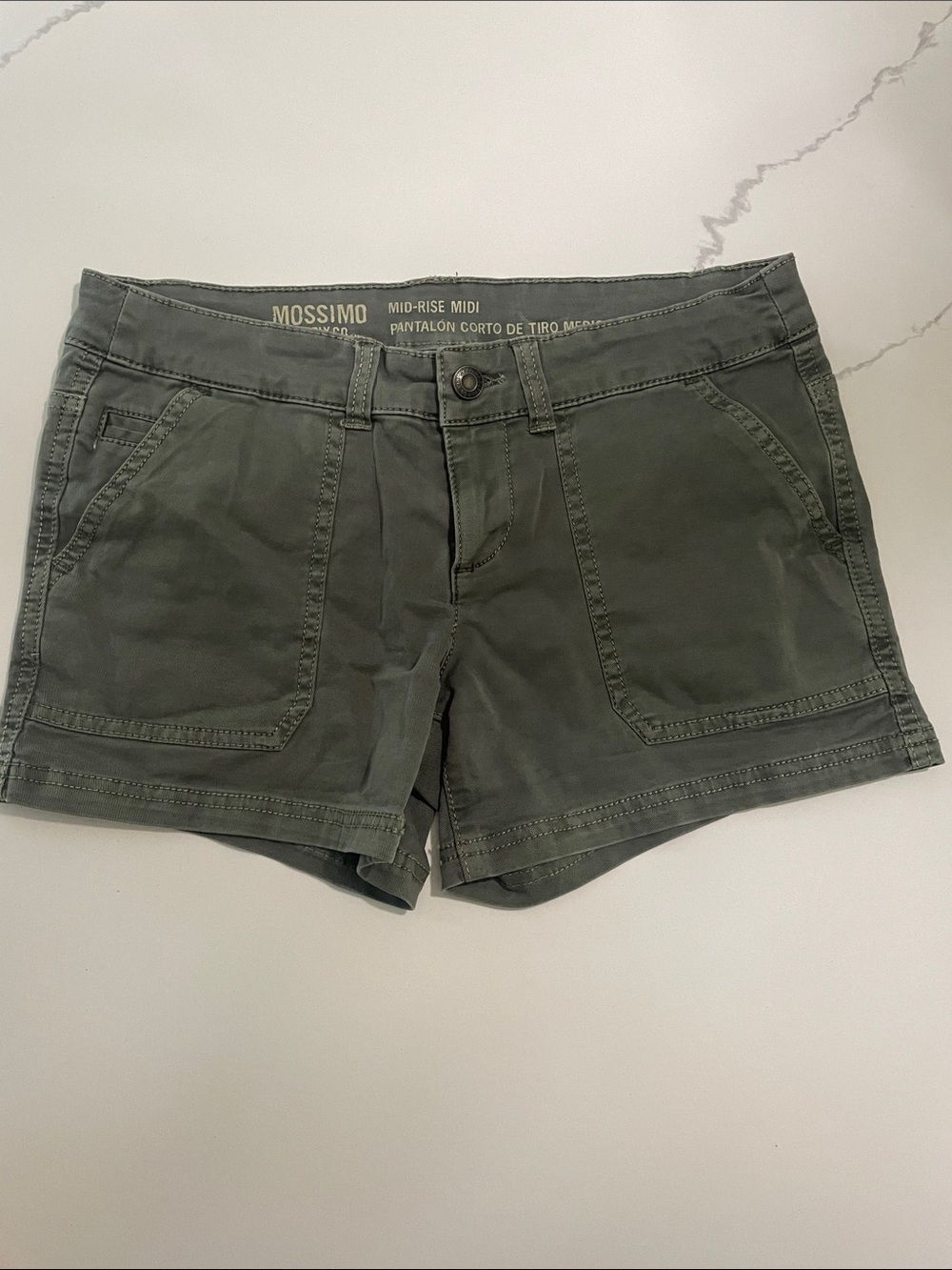 Mossimo Supply Co. Women's Olive Green Mid-Rise Shorts